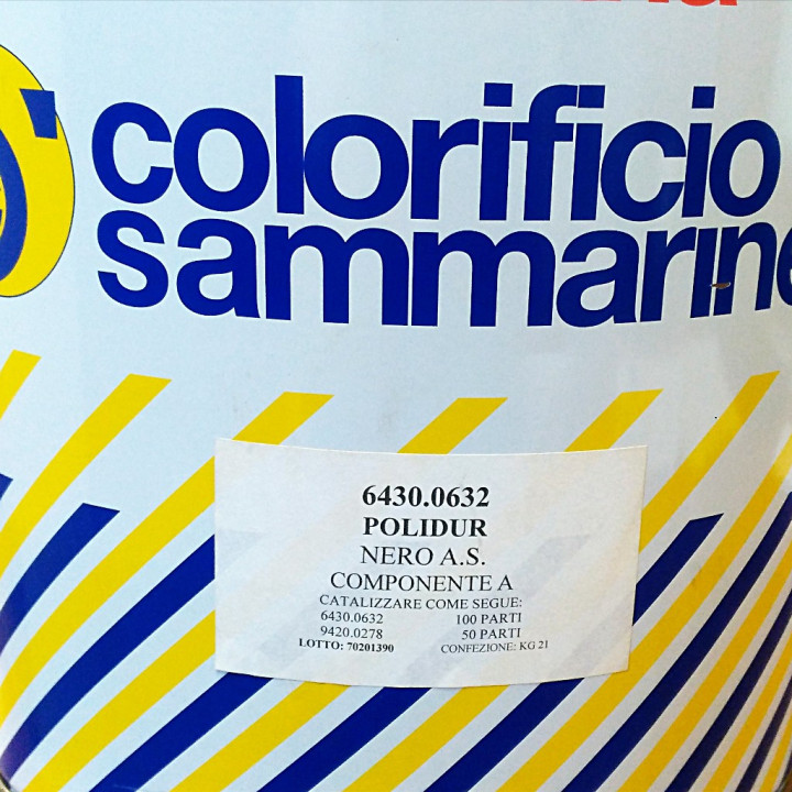 Colorificio Sammarinese 6430.0632 - Smalto Poliuretanico Nero - Componente A - 21Kg