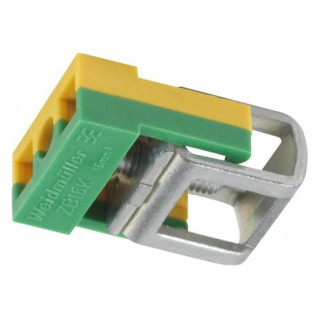 WEIDMULLER ZB16K GE/GN 0502860000 - Staffa di Serraggio per Barra Colletrice 16mmq Verde/Giallo