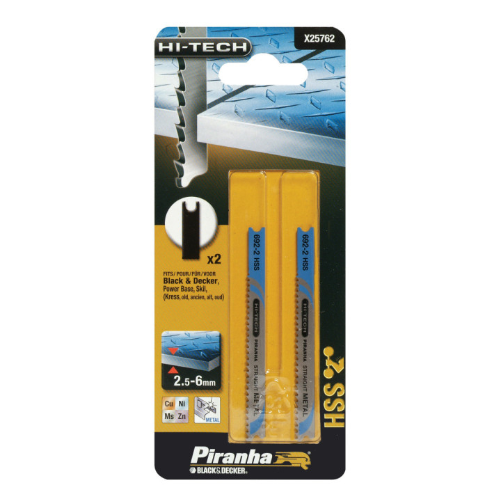 Piranha X25762 Lame per Seghetto HI-TECH per Metallo da 2.5 a 6mm
