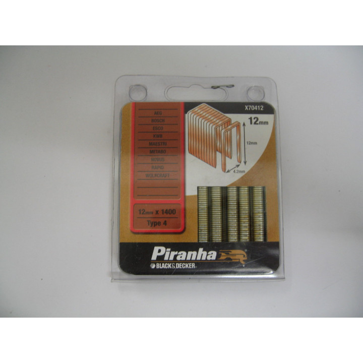 Piranha X70412 Punto Metallico 4.2x12mm in Acciaio Zincato 1400 Pz