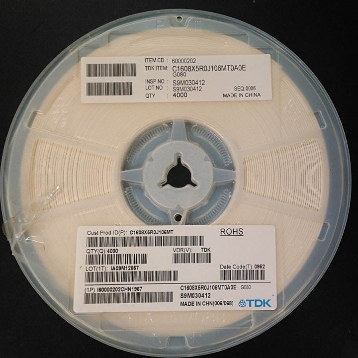 TDK - 100 x SMD/SMT 0603 10uF 6.3V X5R ±20% Condensatore Ceramico Multistrato MLCC