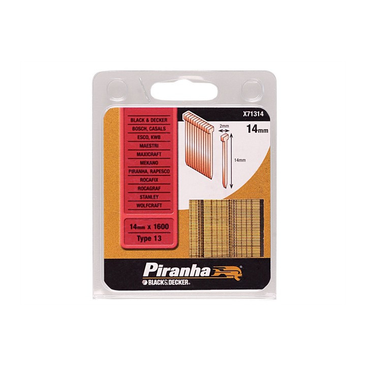 Piramha X71314 Chiodo Metallico in Acciaio Zincato 14mm 1600 Pz