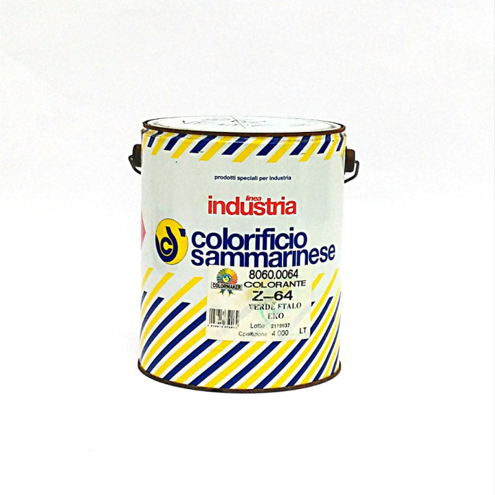 Colorificio Sammarinese 8060.0064 - Colorante Z-64 Verde Ftalo Eko - Linea Industria - 4Lt