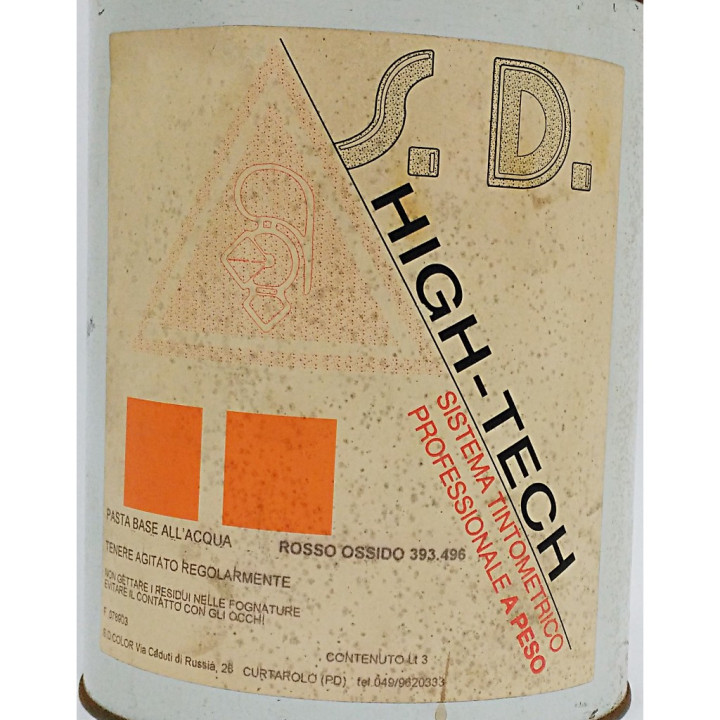 S.D.Color 393.496 - Pasta Base all'Acqua HIGH-TECH - Rosso Ossido - 3Lt