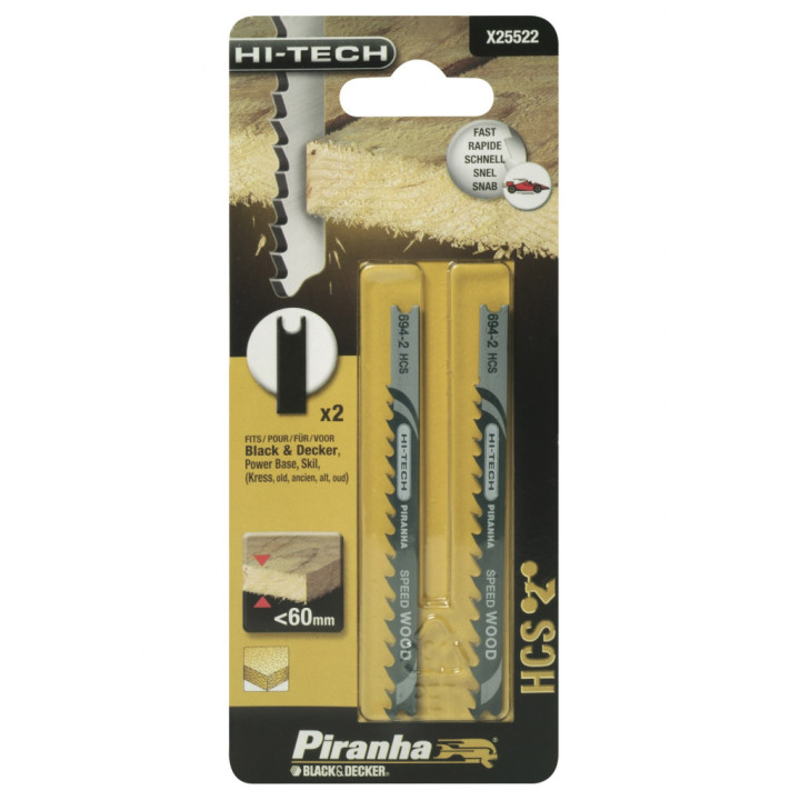 Piranha X25522 Lame per Seghetto HI-TECH per Legno 60mm