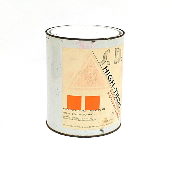 S.D.Color 393.400 - Pasta Base all'Acqua HIGH-TECH - Rosso - 3Lt