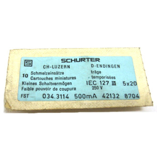 SCHURTER IEC127 - 10 x Fusibili in Vetro 50x20 250V.