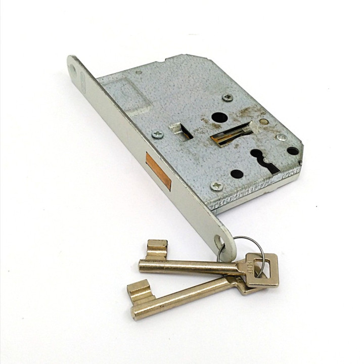 NEMEF - Piastra Laccata di Blocco Anteriore per Porte Misure 11,6x8 - con Chiave