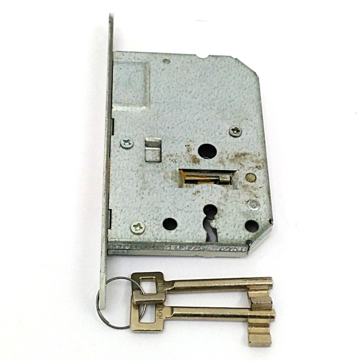 NEMEF - Piastra Laccata di Blocco Anteriore per Porte Misure Cm 11,6x8 - con Chiave