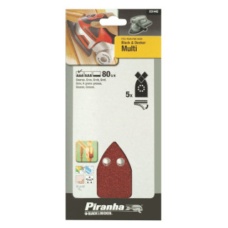 Piranha X31442 Set di Fogli Abrasivi per Levigatrice Black Decker Multi 80G/K