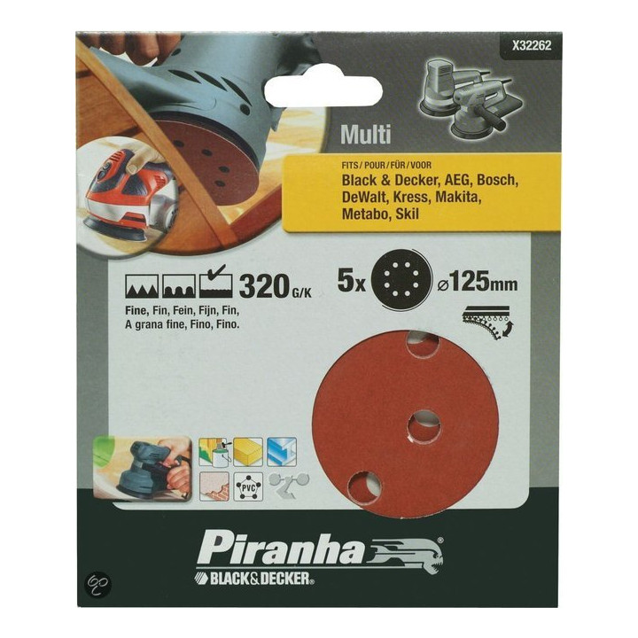 Piranha X32262 Set di Dischi Abrasivi per Levigatrice Rotorbitale 125mm 320G/K
