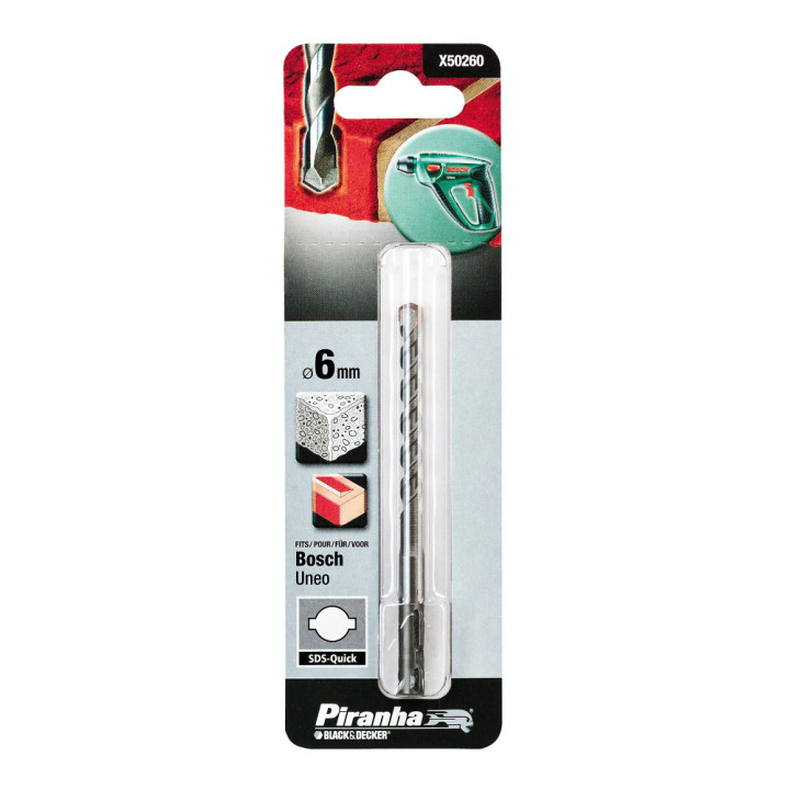 Piranha X50260 Punta Trapano Bosch per Muratura 6mm