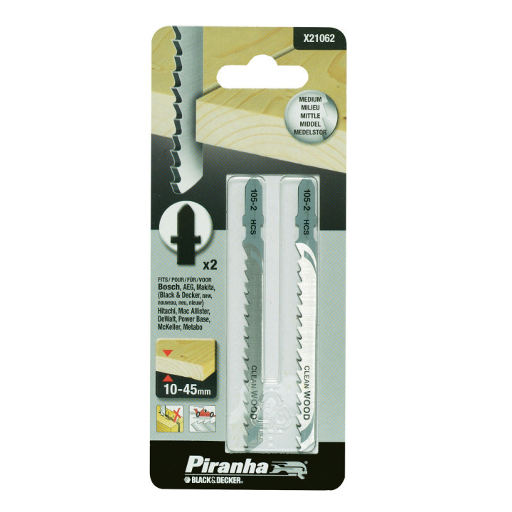 Piranha X21062 Lame per Seghetto per Legno 10-45mm