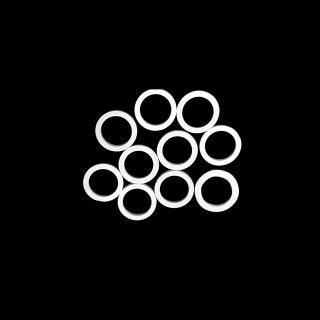 112 x Rondele in Plastica Bianco - 18mm